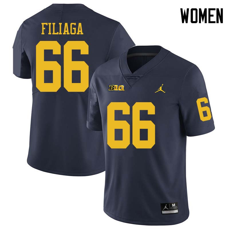 Jordan Brand Women #66 Chuck Filiaga Michigan Wolverines College Football Jerseys Sale-Navy